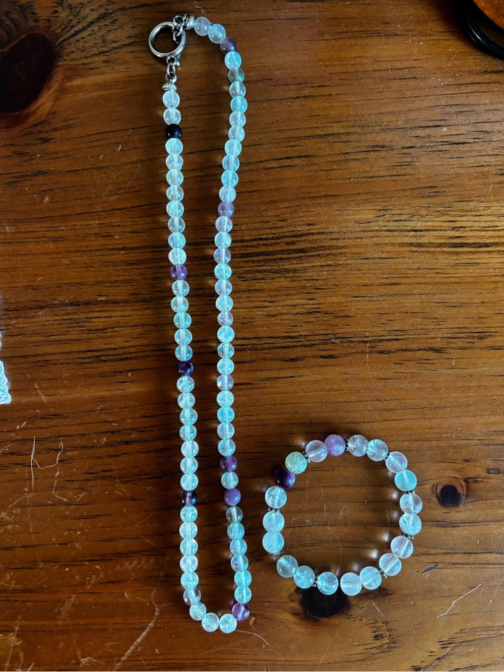 Fluorite necklace and matching bracelet